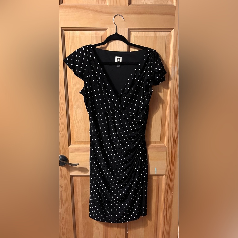 Anne Klein Black Polka Dot Dress